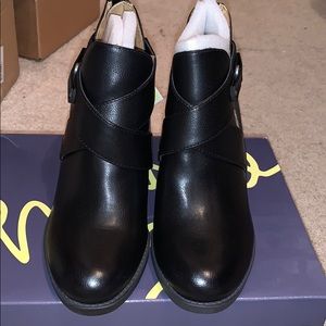 Cute black block heel booties